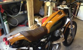 Peinture Metal Flakes Candy Orange - Suzuki 600 DR café Tracker Scrambler